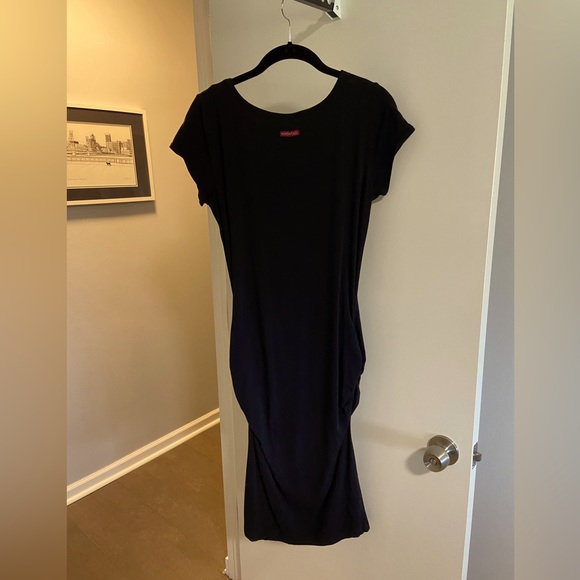 Hard Tail Ruched Capped-sleeved Dress, Black, Size Large - Picture 7 of 7